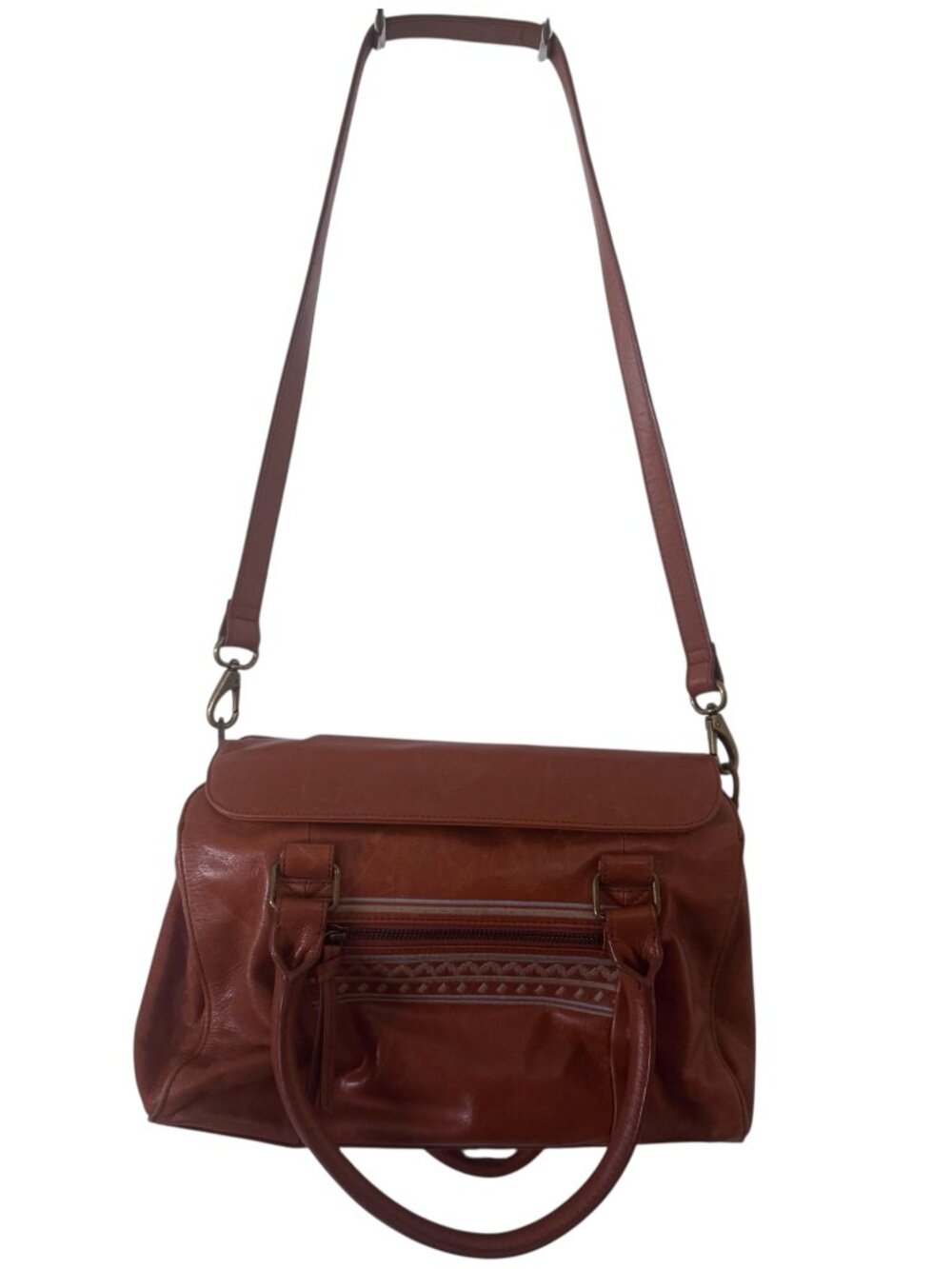MUXO by Camila Alvez Genuine Leather Handbag Boho Embroidered Detail